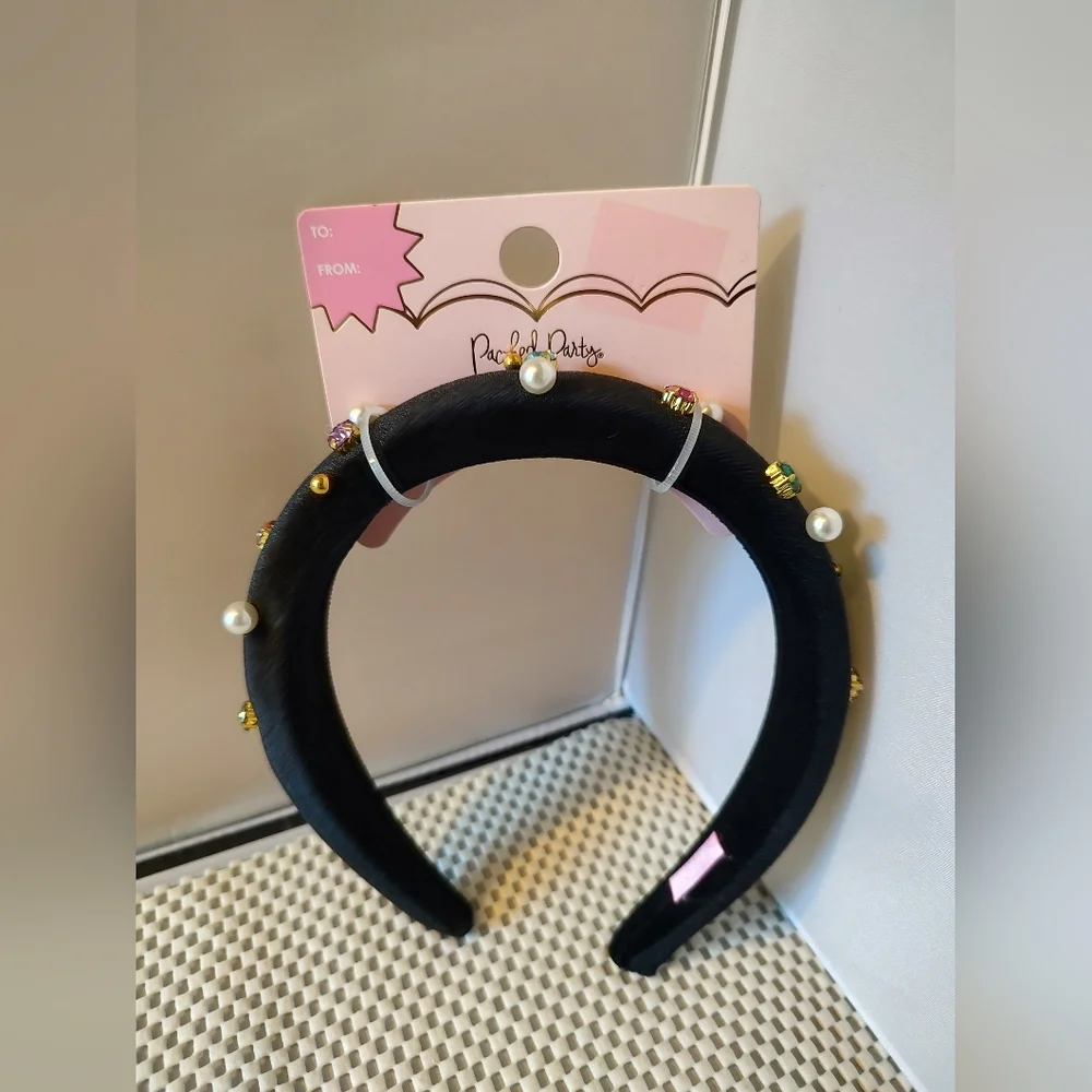 Packed Party Black Velvet Headband NWT